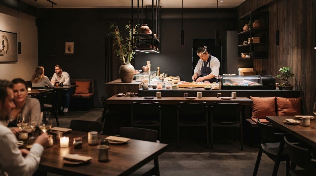 Gastraum von Umi Sushi mit Sushi-Theke