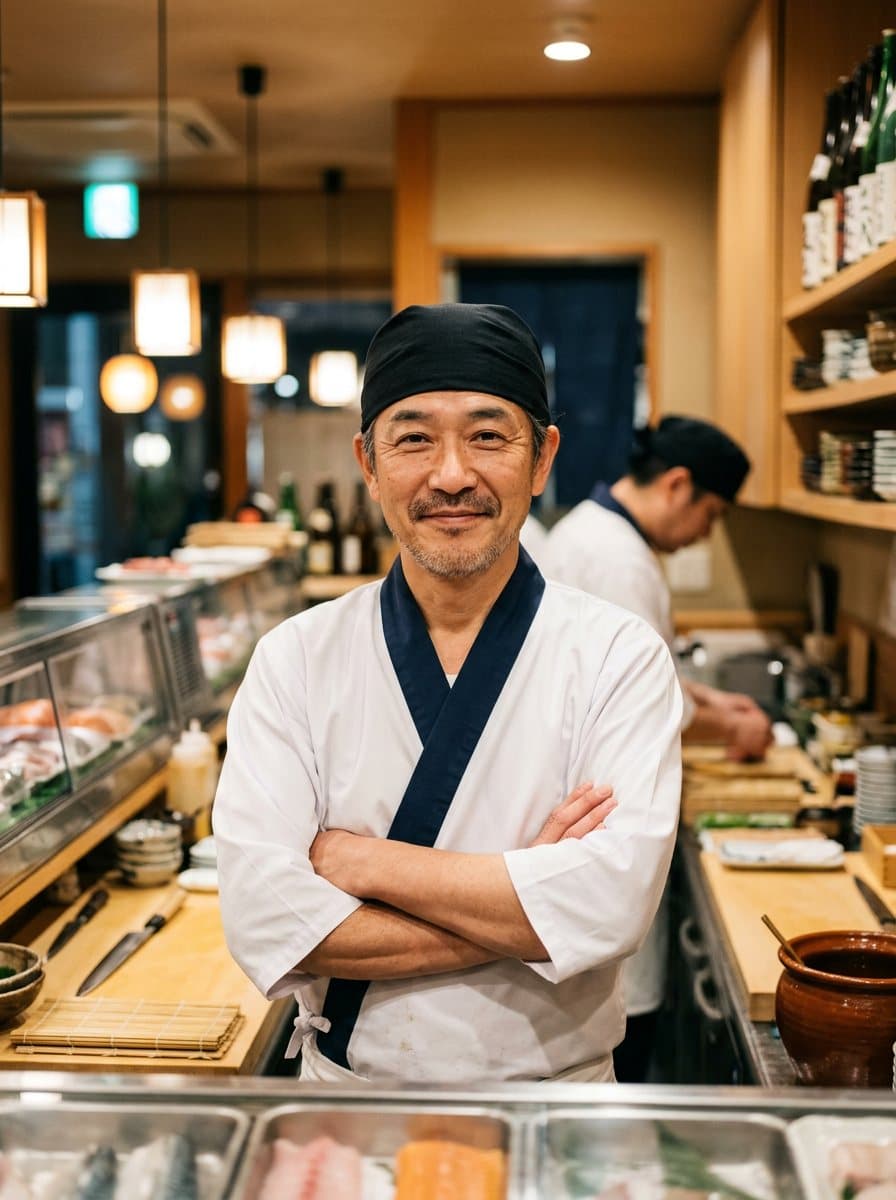 Kenji Ito, Küchenchef, an der Sushi-Theke
